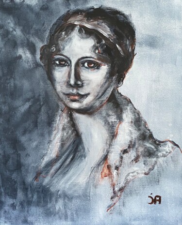 Painting titled "Madame de Berny" by Joele Ardans, Original Artwork, Acrylic