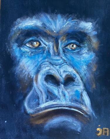 Peinture intitulée "Blue gorille" par Joele Ardans, Œuvre d'art originale, Acrylique