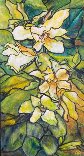Painting titled "Magnolias" by Joele Ardans, Original Artwork, Acrylic