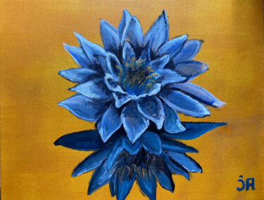 Painting titled "Blue lotus 1" by Joele Ardans, Original Artwork, Acrylic