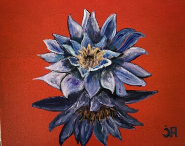 Painting titled "Blue lotus 2" by Joele Ardans, Original Artwork, Acrylic
