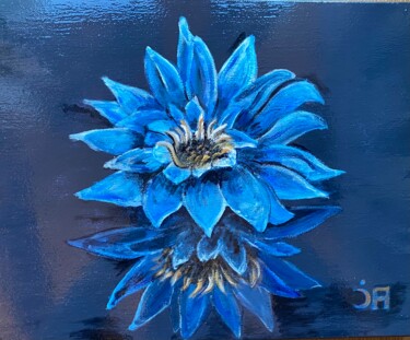 Peinture intitulée "Blue lotus 3" par Joele Ardans, Œuvre d'art originale, Acrylique