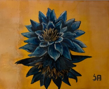 Painting titled "Blue lotus 4" by Joele Ardans, Original Artwork, Acrylic