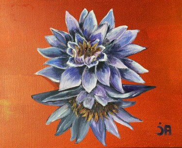 Painting titled "Blue lotus" by Joele Ardans, Original Artwork, Acrylic