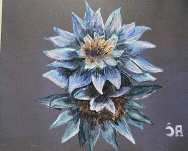 Painting titled "Blue lotus 6" by Joele Ardans, Original Artwork, Acrylic