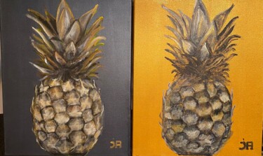 Painting titled "Twice pineapple" by Joele Ardans, Original Artwork, Acrylic