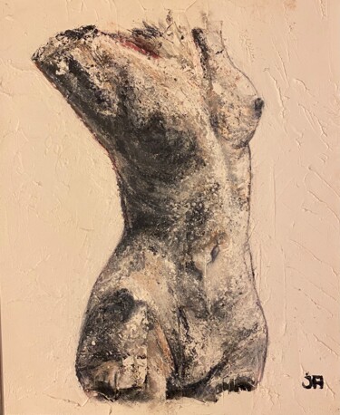 Peinture intitulée "Buste de rodin" par Joele Ardans, Œuvre d'art originale, Acrylique
