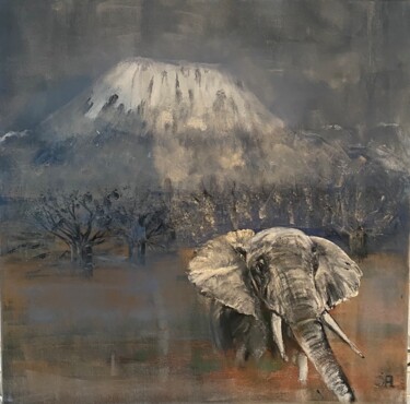Peinture intitulée "Elephantaisie au Ki…" par Joele Ardans, Œuvre d'art originale, Acrylique