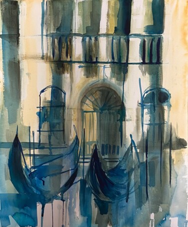 Pintura intitulada "Venise l’éternelle" por Joele Ardans, Obras de arte originais, Aquarela