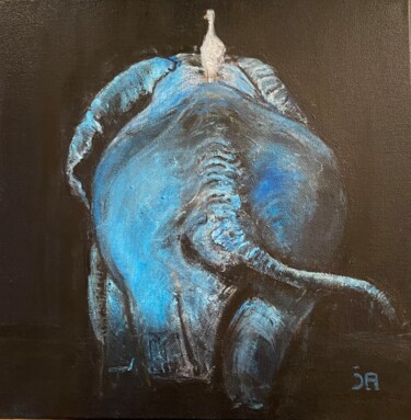 Картина под названием "Un amour d’éléphant" - Joele Ardans, Подлинное произведение искусства, Акрил
