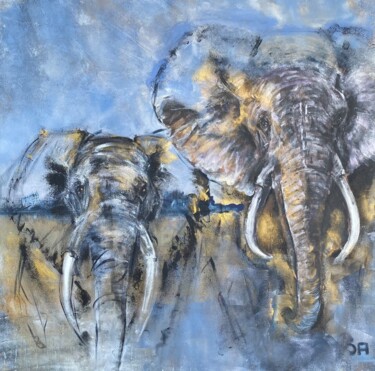 Peinture intitulée "Elephantus" par Joele Ardans, Œuvre d'art originale, Acrylique