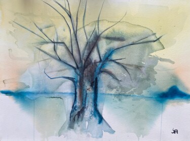 Painting titled "Water baobab" by Joele Ardans, Original Artwork, Watercolor