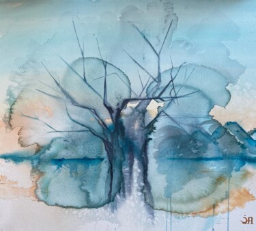 Painting titled "Baobab in dream" by Joele Ardans, Original Artwork, Watercolor