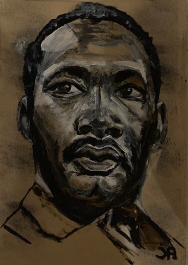 Painting titled "Martin Luther king" by Joele Ardans, Original Artwork, Acrylic