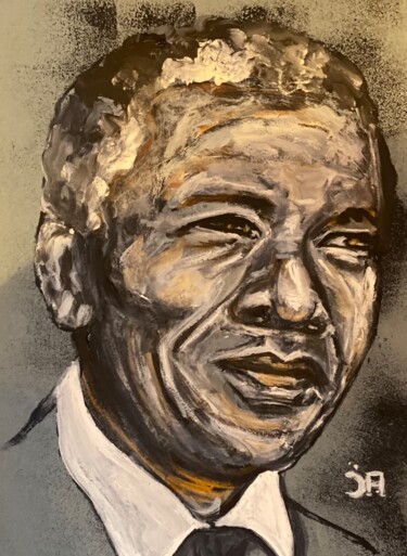 Painting titled "Mandela" by Joele Ardans, Original Artwork, Acrylic