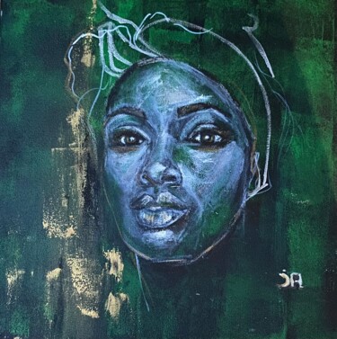 Peinture intitulée "African beauty" par Joele Ardans, Œuvre d'art originale, Acrylique