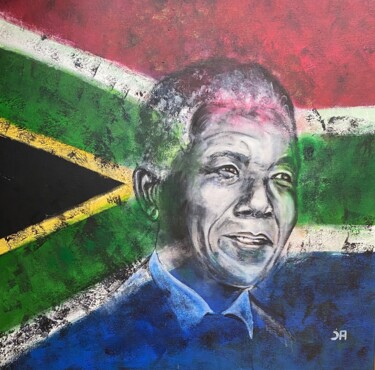 Schilderij getiteld "Mandela -2-" door Joele Ardans, Origineel Kunstwerk, Acryl