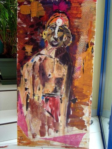 Peinture intitulée "Masaï" par Joële Encinas, Œuvre d'art originale