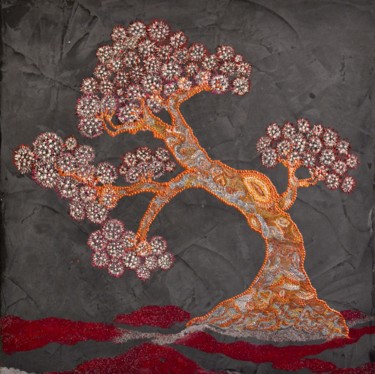 Malerei mit dem Titel "Arbre Zen" von Joelle Benhamou, Original-Kunstwerk, Acryl