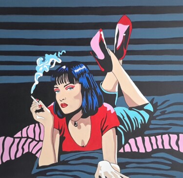 Painting titled "Pulp fiction" by Joëlle Boutherin, Original Artwork, Acrylic Mounted on Wood Stretcher frame