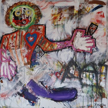 Malerei mit dem Titel "Vie de clown" von Joëlle Butin, Original-Kunstwerk, Acryl