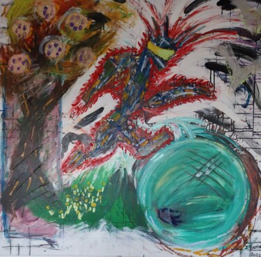 Картина под названием "Runner" - Joëlle Butin, Подлинное произведение искусства, Масло