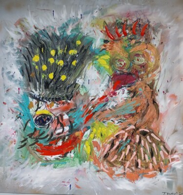 Картина под названием "Pas de danse" - Joëlle Butin, Подлинное произведение искусства, Рисунок распылителем краски