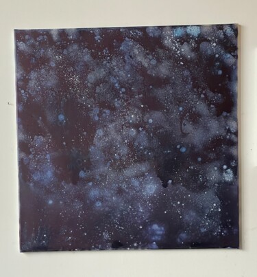 Painting titled "Milky Way" by Joelle Cabanne, Original Artwork, Ink Mounted on Wood Stretcher frame