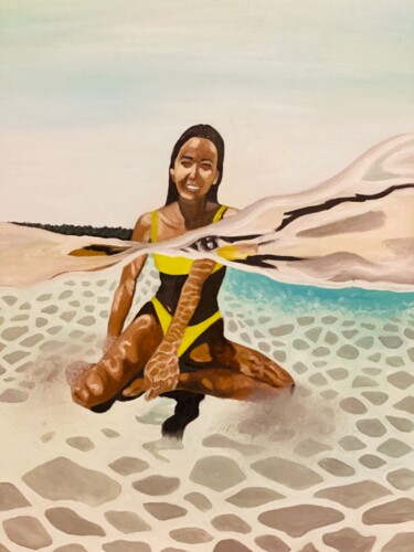 Peinture intitulée "La Surfeuse 2 : La…" par Joelle Casimir (Design_me8), Œuvre d'art originale, Huile