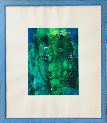 Peinture intitulée "Jeune fille verte" par Joëlle Dubois, Œuvre d'art originale, Encre