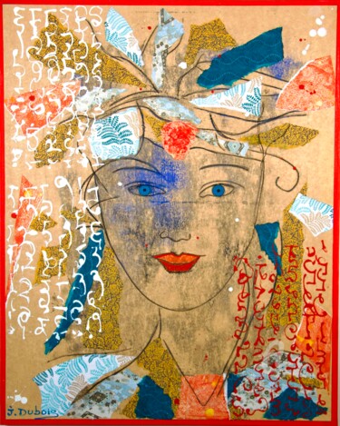 Painting titled "Portraits, Miroirs…" by Joëlle Dubois, Original Artwork, Acrylic Mounted on Wood Stretcher frame