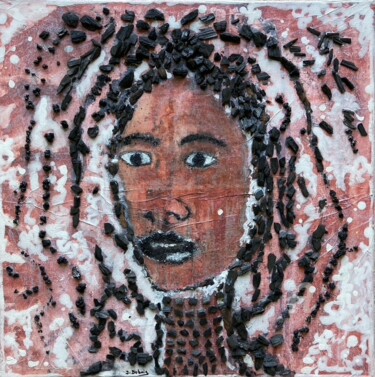 Painting titled "L'africaine" by Joëlle Dubois, Original Artwork, Acrylic