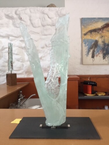 Skulptur mit dem Titel "Fluide" von Joelle Gavin, Original-Kunstwerk, Glas