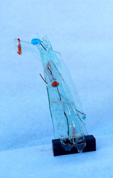 Sculpture titled "la fée" by Joelle Gavin, Original Artwork, Glass