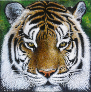 Peinture intitulée "Tigre" par Joëlle Gerardi, Œuvre d'art originale, Acrylique Monté sur Châssis en bois