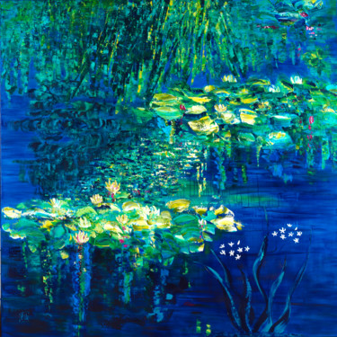 Nympheas 106 Peinture intitulée "Nympheas 106" par Joelle Kem Lika, Œuvre d'art originale, Acrylique Monté sur Châssis