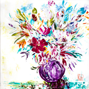 Картина под названием "Big Bang" - Joelle Kem Lika, Подлинное произведение искусства, Акрил Установлен на Деревянная рама дл…