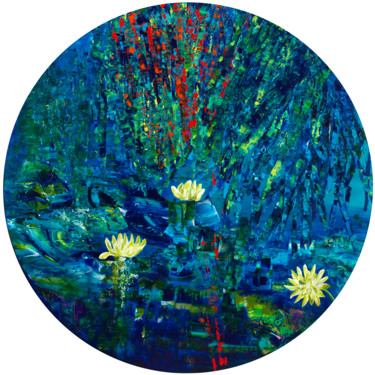 Nymphéas 80 Peinture intitulée "Nymphéas 80" par Joelle Kem Lika, Œuvre d'art originale, Acrylique Monté sur Châssis