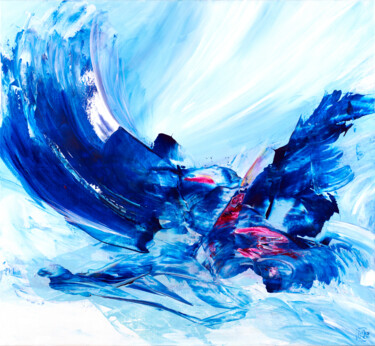 Картина под названием "Ciels 1" - Joelle Kem Lika, Подлинное произведение искусства, Акрил Установлен на Деревянная рама для…