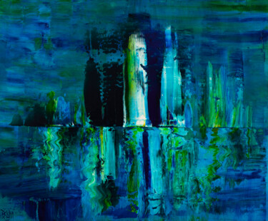 Картина под названием "Cities" - Joelle Kem Lika, Подлинное произведение искусства, Акрил Установлен на Деревянная рама для…