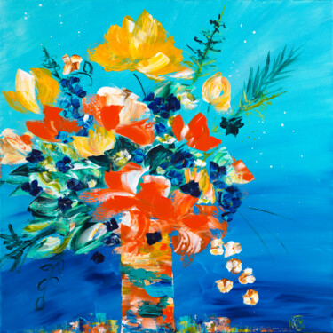 Картина под названием "Big Bang 18" - Joelle Kem Lika, Подлинное произведение искусства, Акрил Установлен на Деревянная рама…