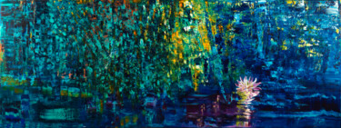 Картина под названием "Nymphéas 76" - Joelle Kem Lika, Подлинное произведение искусства, Акрил Установлен на Деревянная рама…