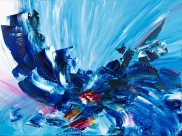 Картина под названием "Ciels 7" - Joelle Kem Lika, Подлинное произведение искусства, Акрил Установлен на Деревянная рама для…
