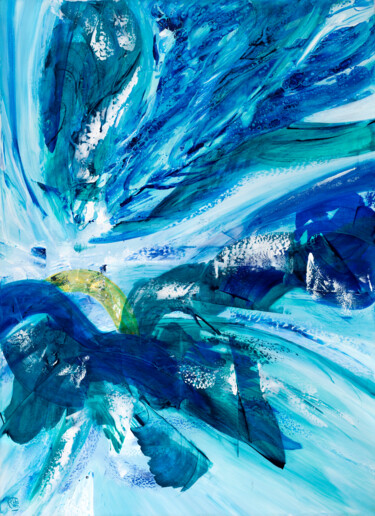 Картина под названием "Ciels 8" - Joelle Kem Lika, Подлинное произведение искусства, Акрил Установлен на Деревянная рама для…