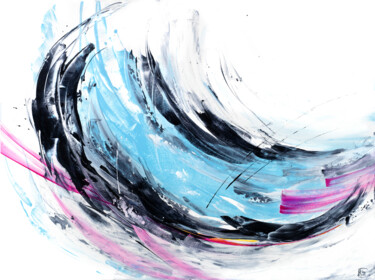 Картина под названием "Ciels 10" - Joelle Kem Lika, Подлинное произведение искусства, Акрил Установлен на Деревянная рама дл…