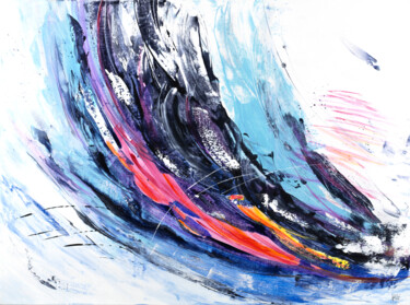 Картина под названием "Ciels 11" - Joelle Kem Lika, Подлинное произведение искусства, Акрил Установлен на Деревянная рама дл…