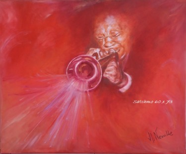 Pintura intitulada "satchmo-60x73.jpg" por Jlneuville, Obras de arte originais, Óleo