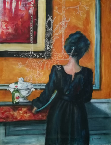 「Femme à la Stella」というタイトルの絵画 Joelle Morissetによって, オリジナルのアートワーク, アクリル