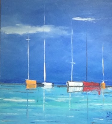 Peinture intitulée "Marine" par Jam, Œuvre d'art originale, Huile