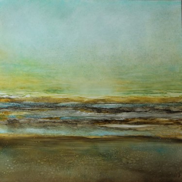 Painting titled "Rivages colorés" by Joëlle Rhode, Original Artwork, Oil Mounted on Wood Stretcher frame